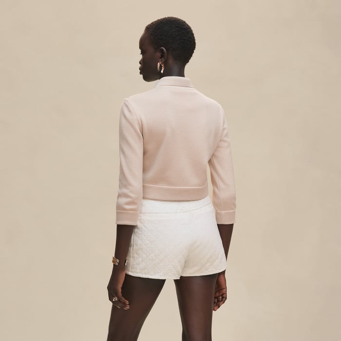 Blanc Perle "Candy Libris Bandana" Zipped Twillaine Jacket