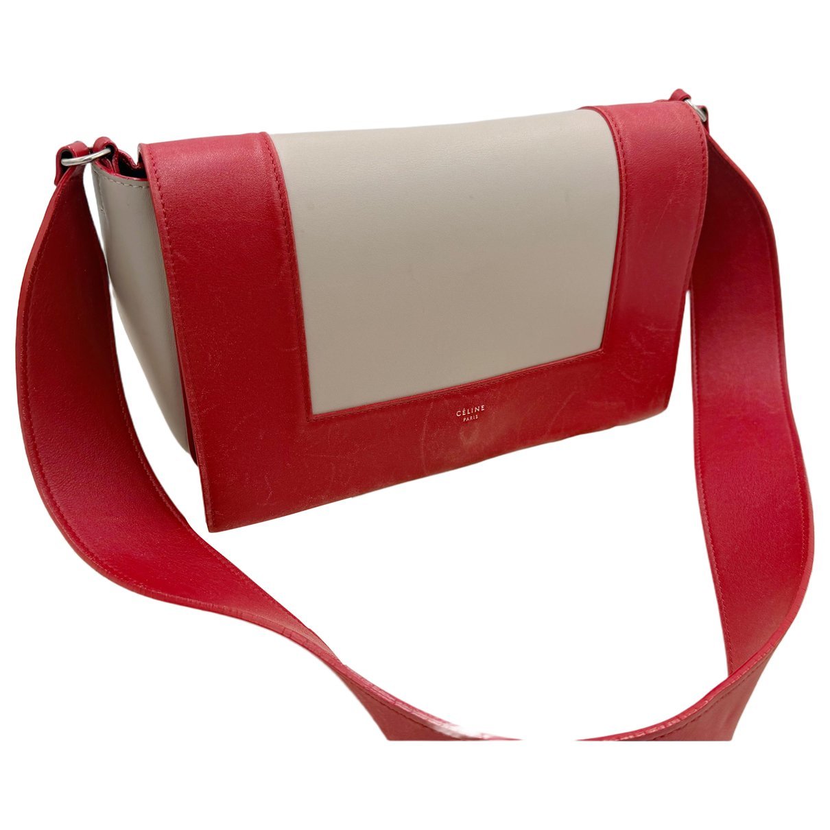 Frame leather handbag