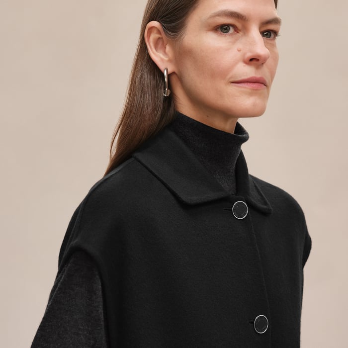 Noir Belted Cashmere Long Vest
