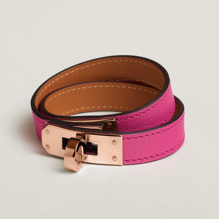 Rose Shocking Kelly Double Tour Bracelet