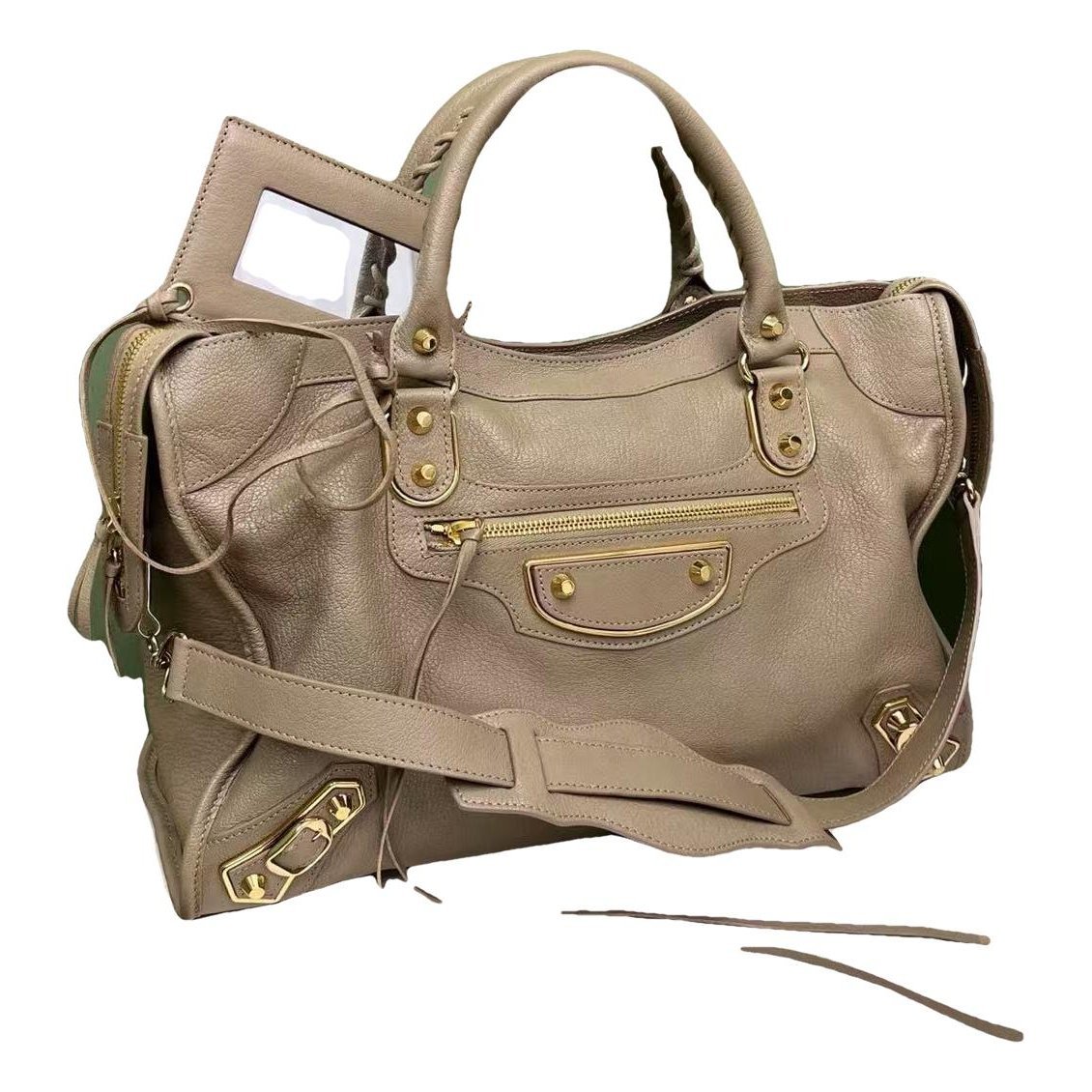 City leather handbag