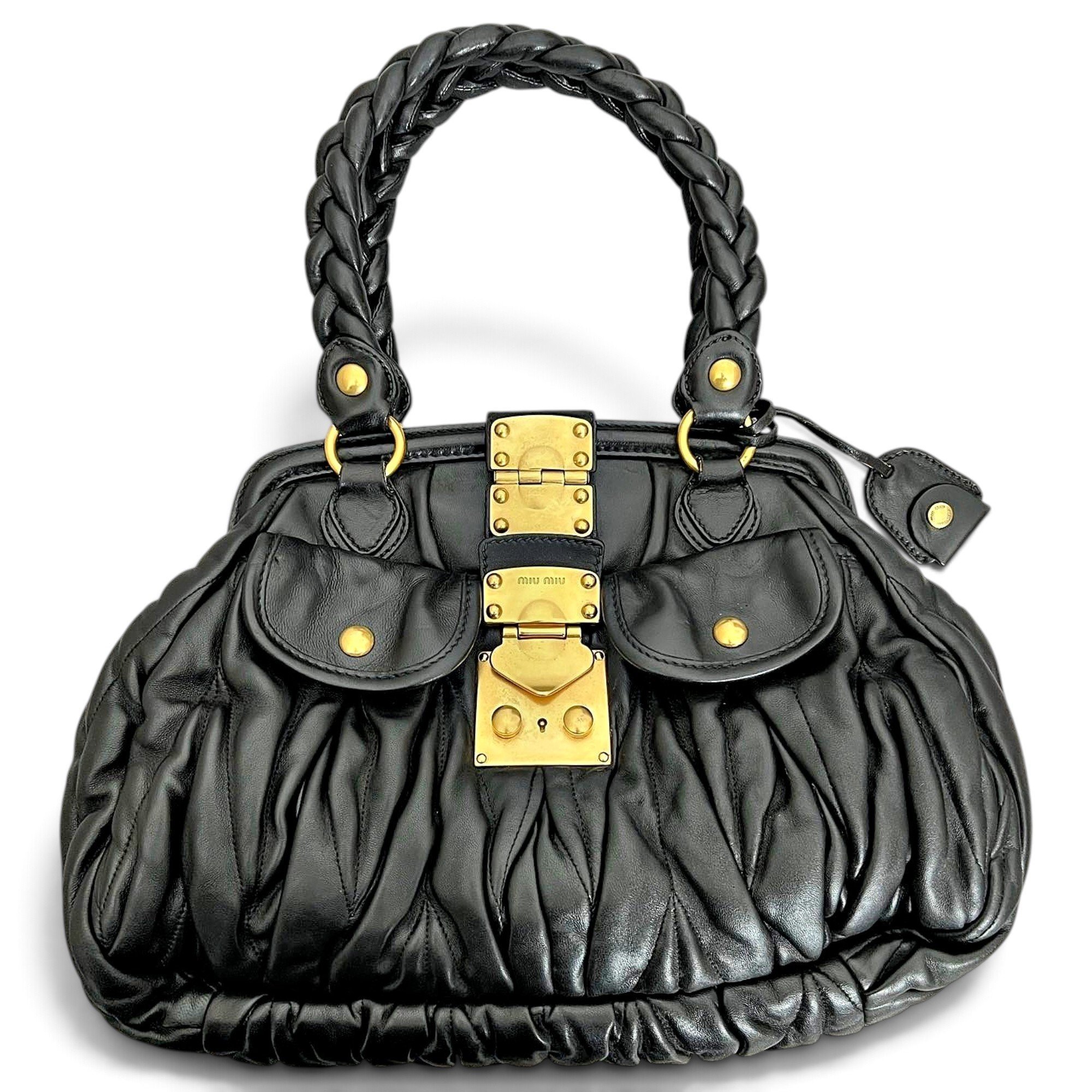 Matelassé leather handbag