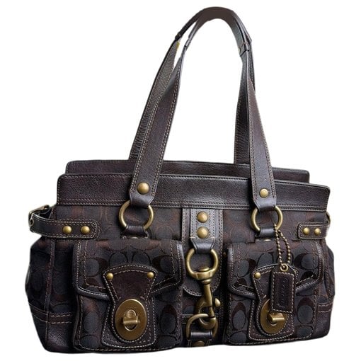 Coach Signature Sufflette cloth satchel