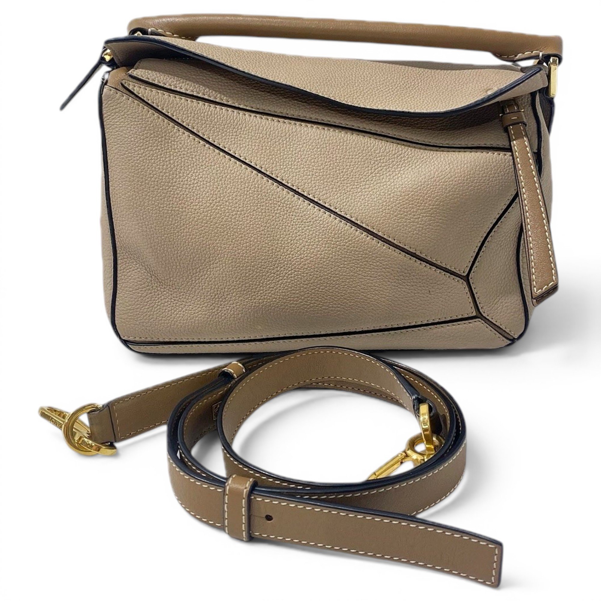 Puzzle leather handbag