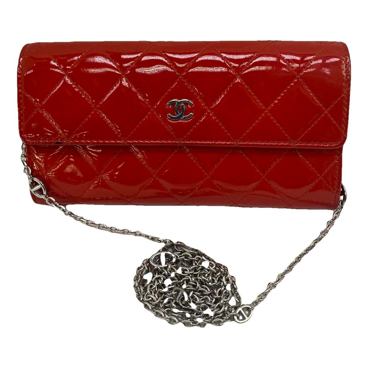 Wallet On Chain patent leather crossbody bag