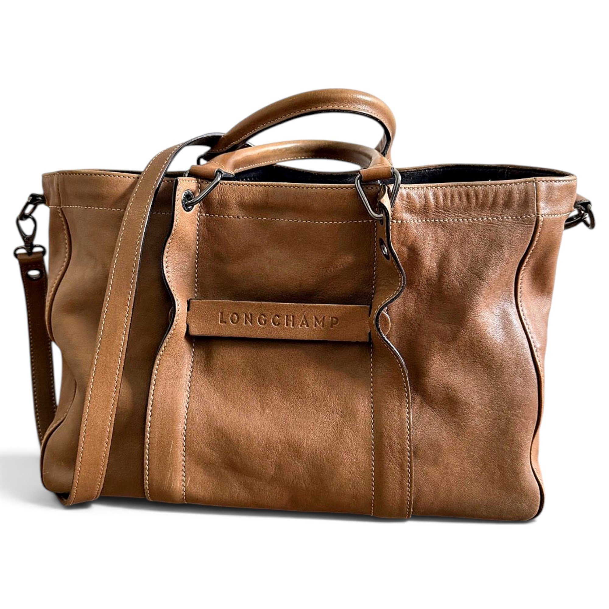 3D leather tote