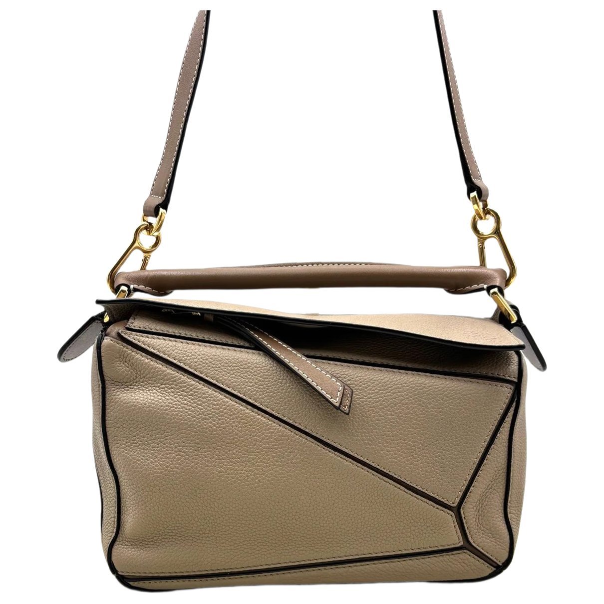 Puzzle leather handbag