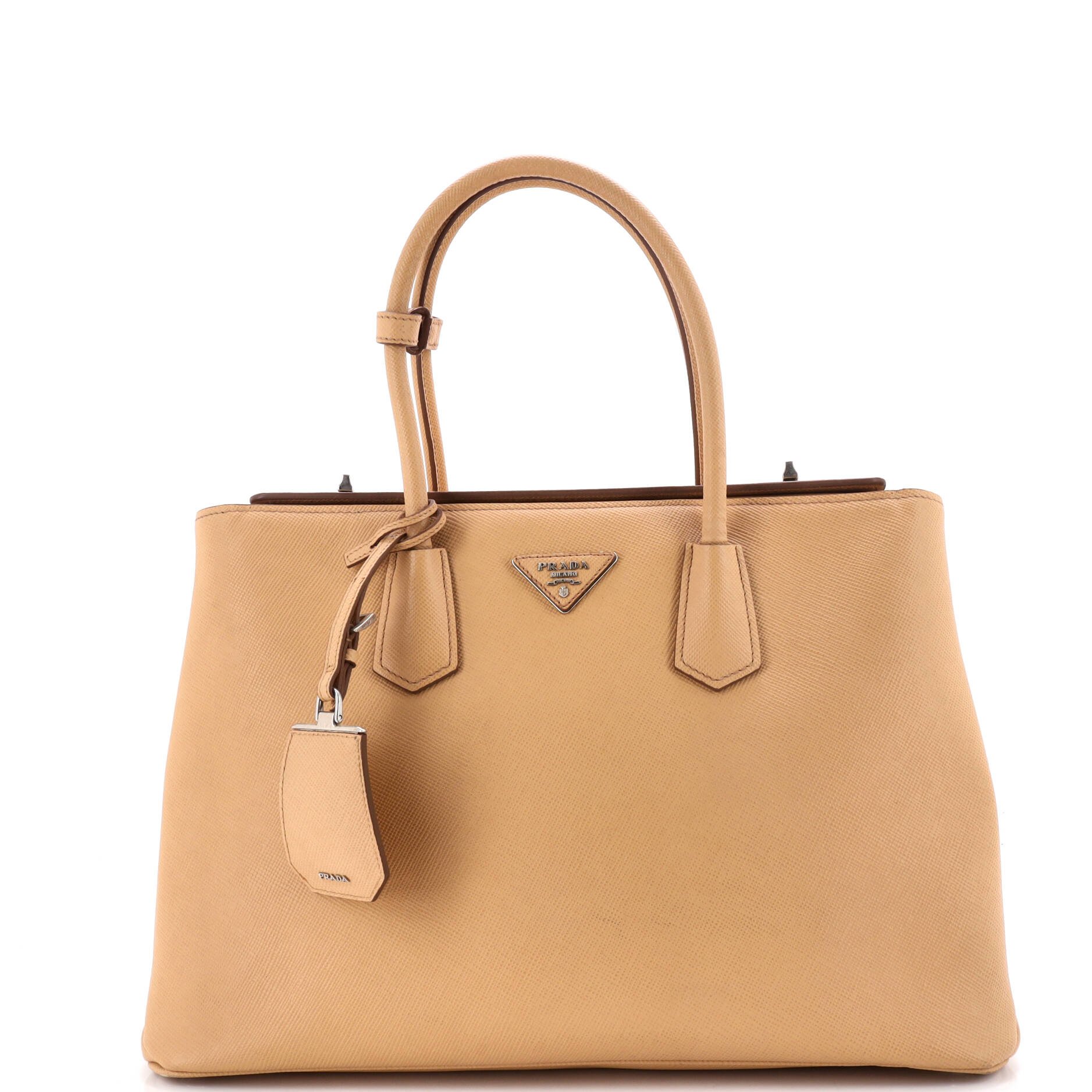 Turnlock Cuir Twin Tote Saffiano Leather Medium