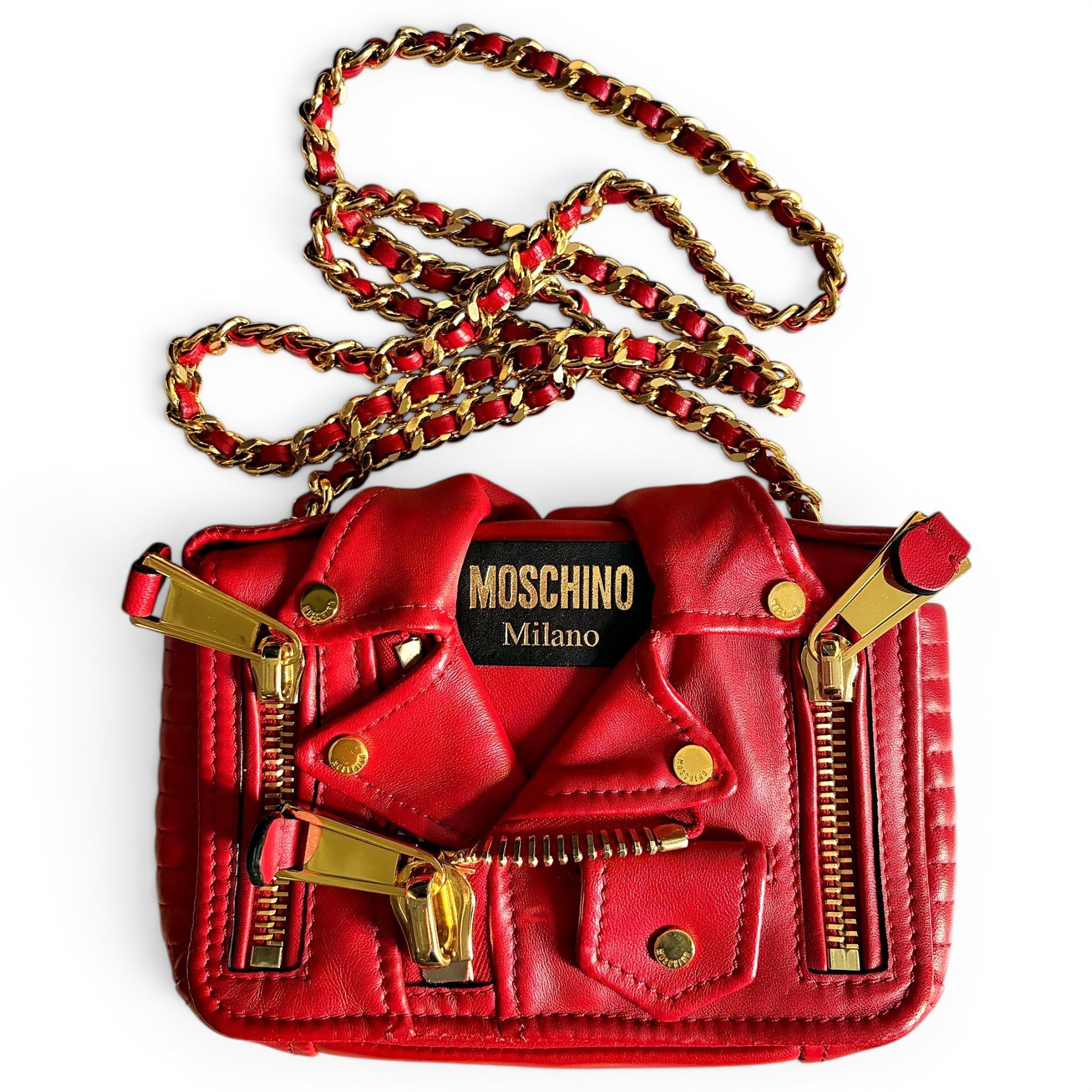 Biker leather crossbody bag