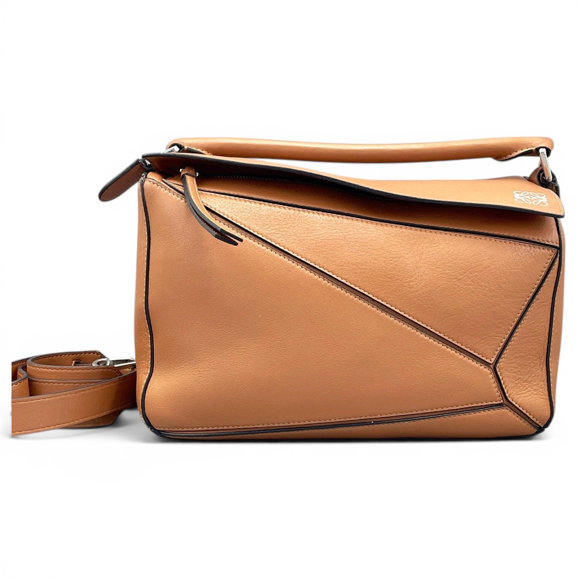 Puzzle leather handbag