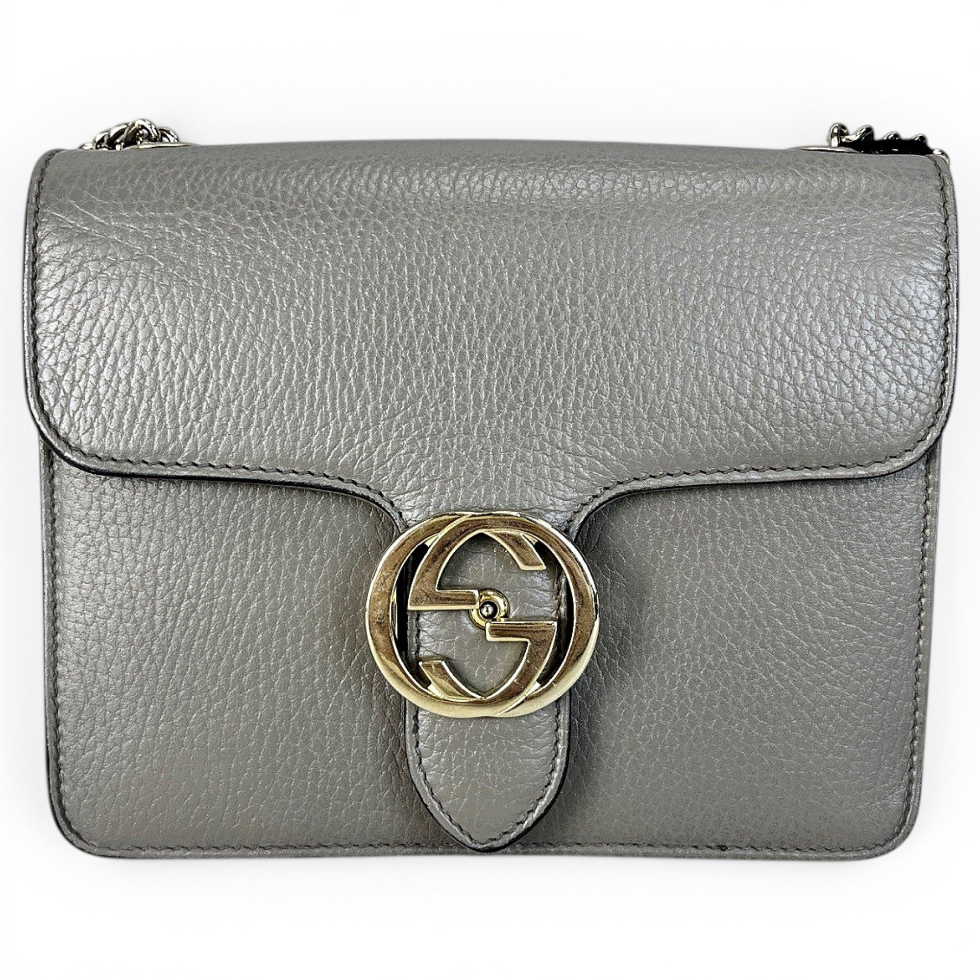 Interlocking leather crossbody bag