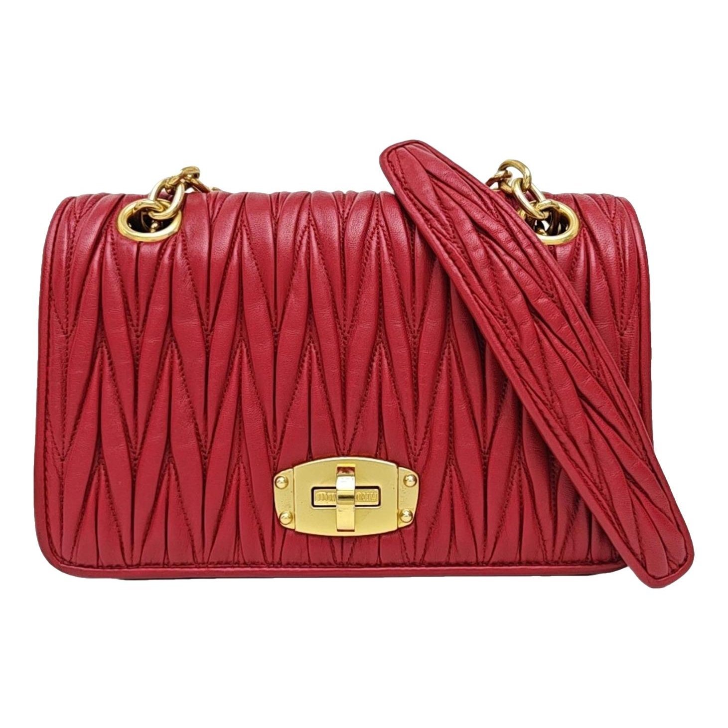 Miu Crystal leather handbag