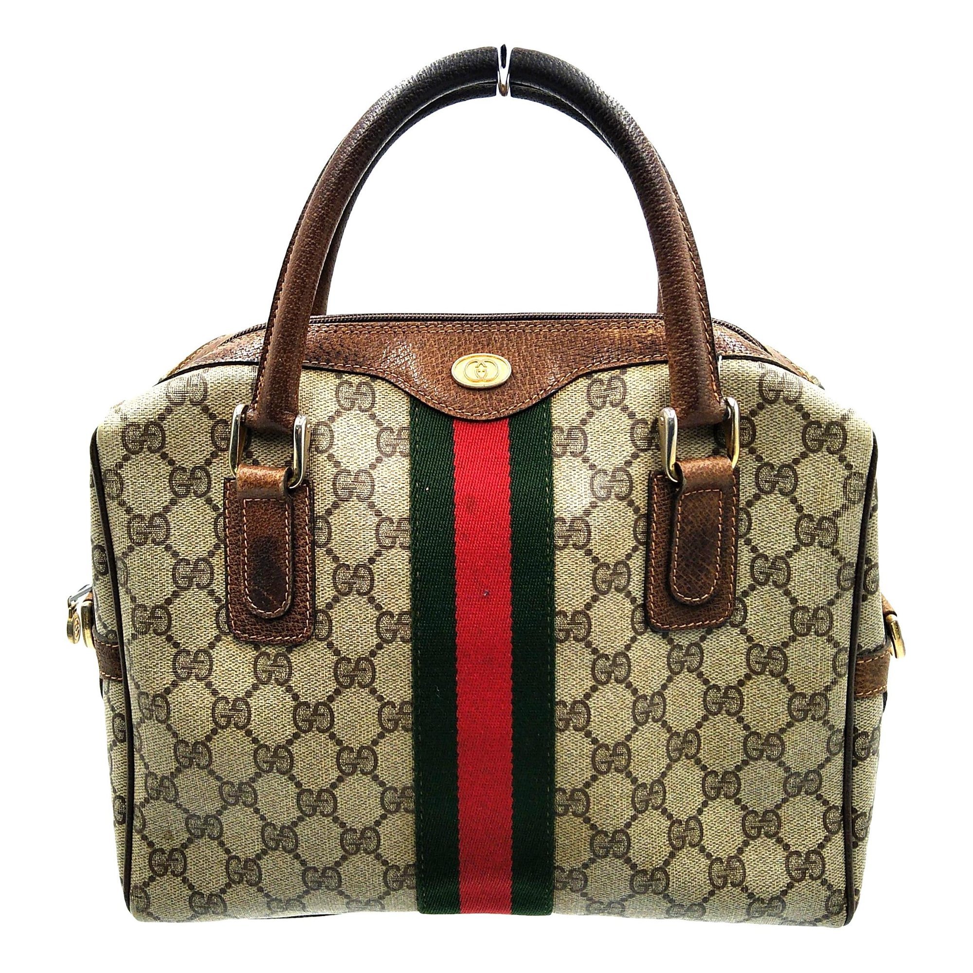 Ophidia Top Handle leather handbag