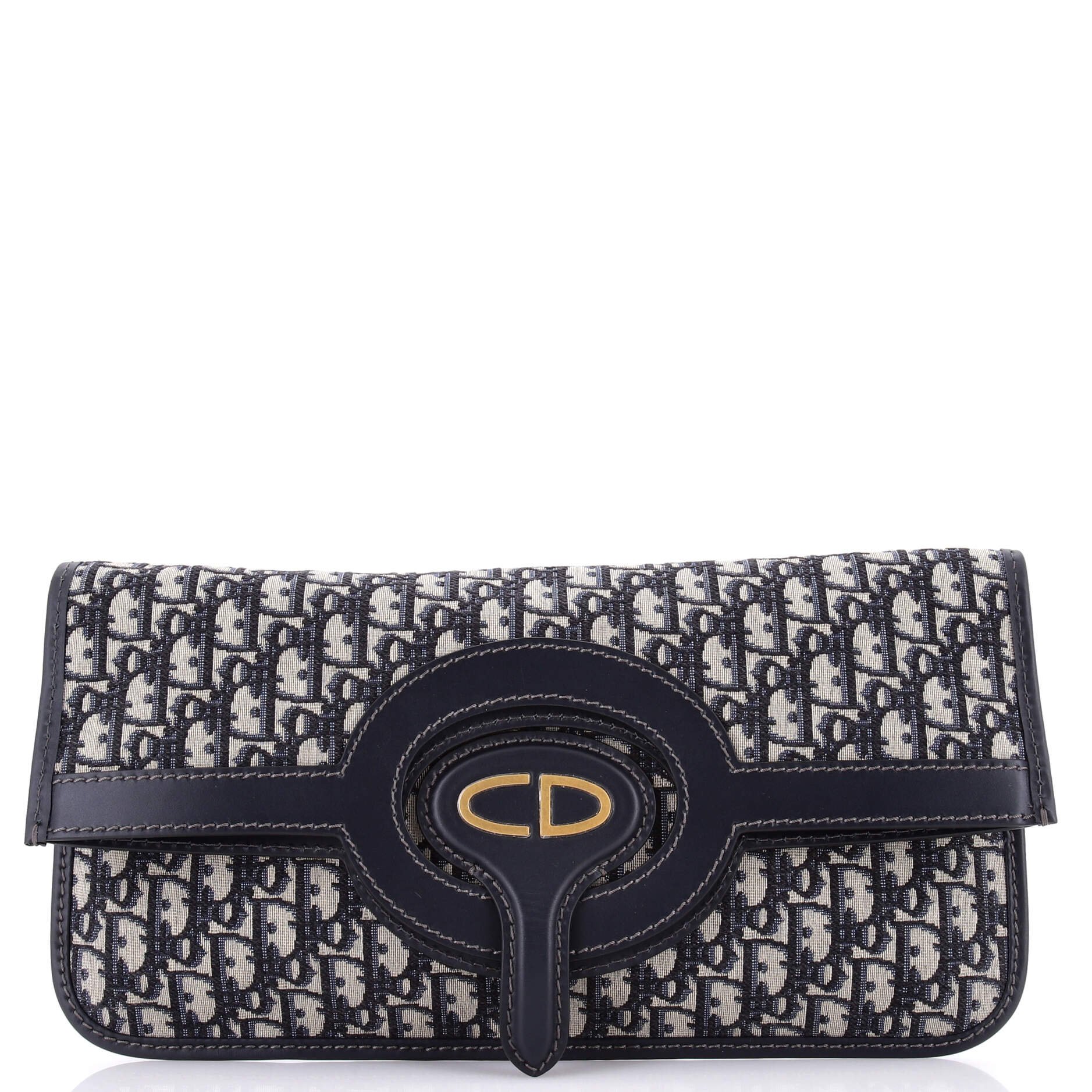 Dior Fold Over Clutch Oblique Canvas