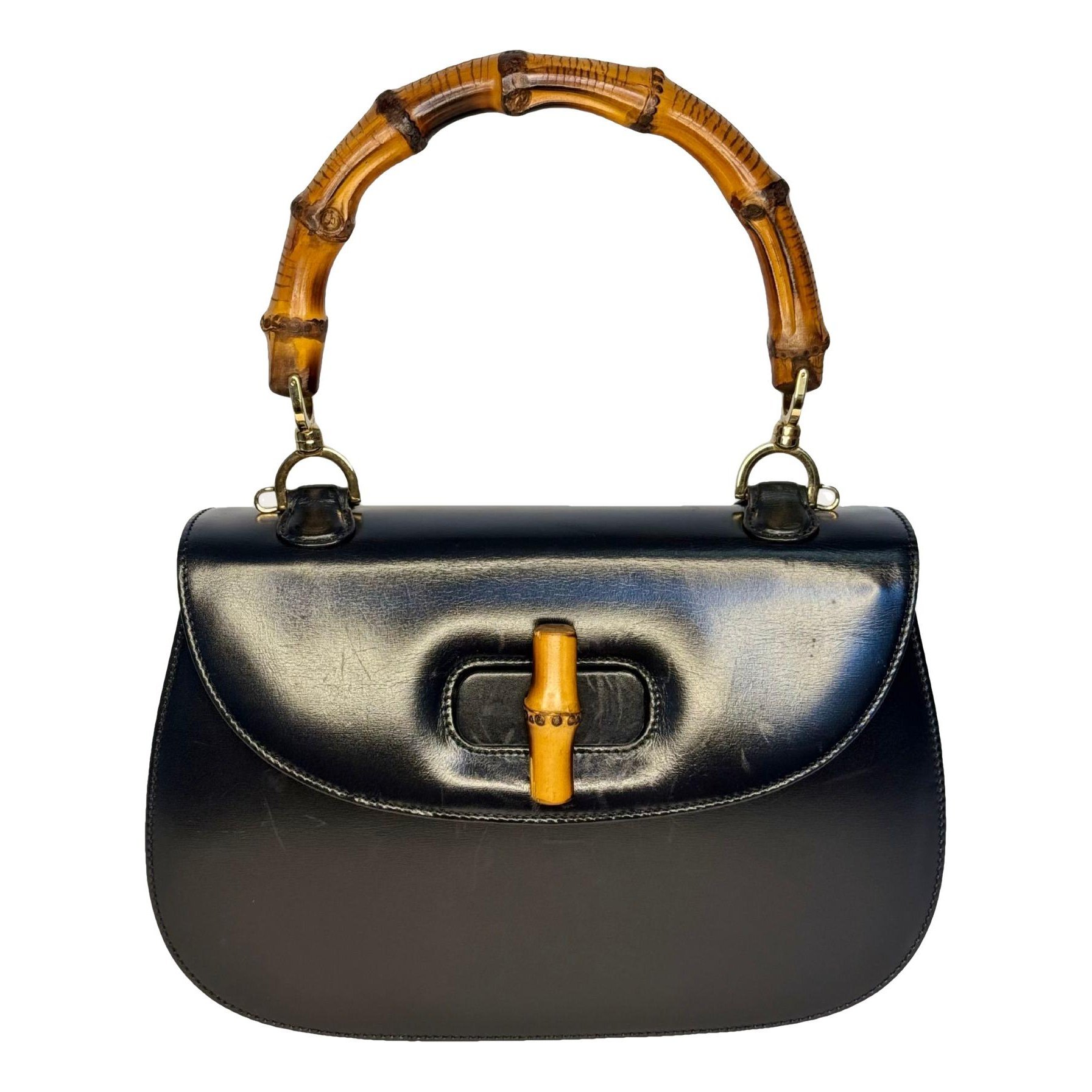 Convertible Bamboo Top Handle leather handbag