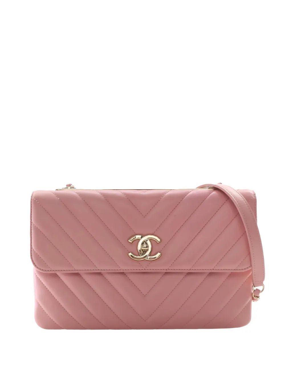 2018 Chevron Lambskin Trendy CC Flap shoulder bag