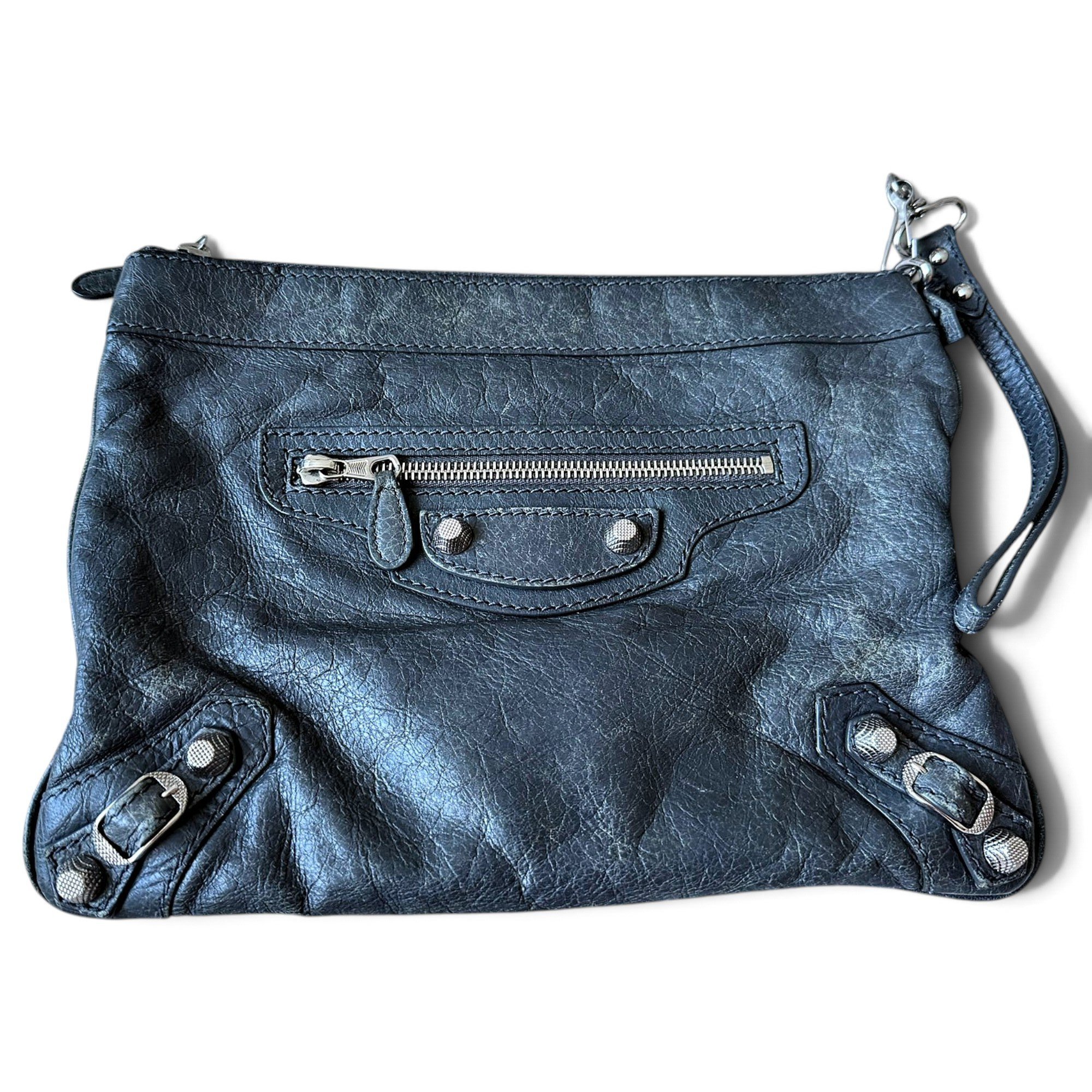 Leather clutch bag