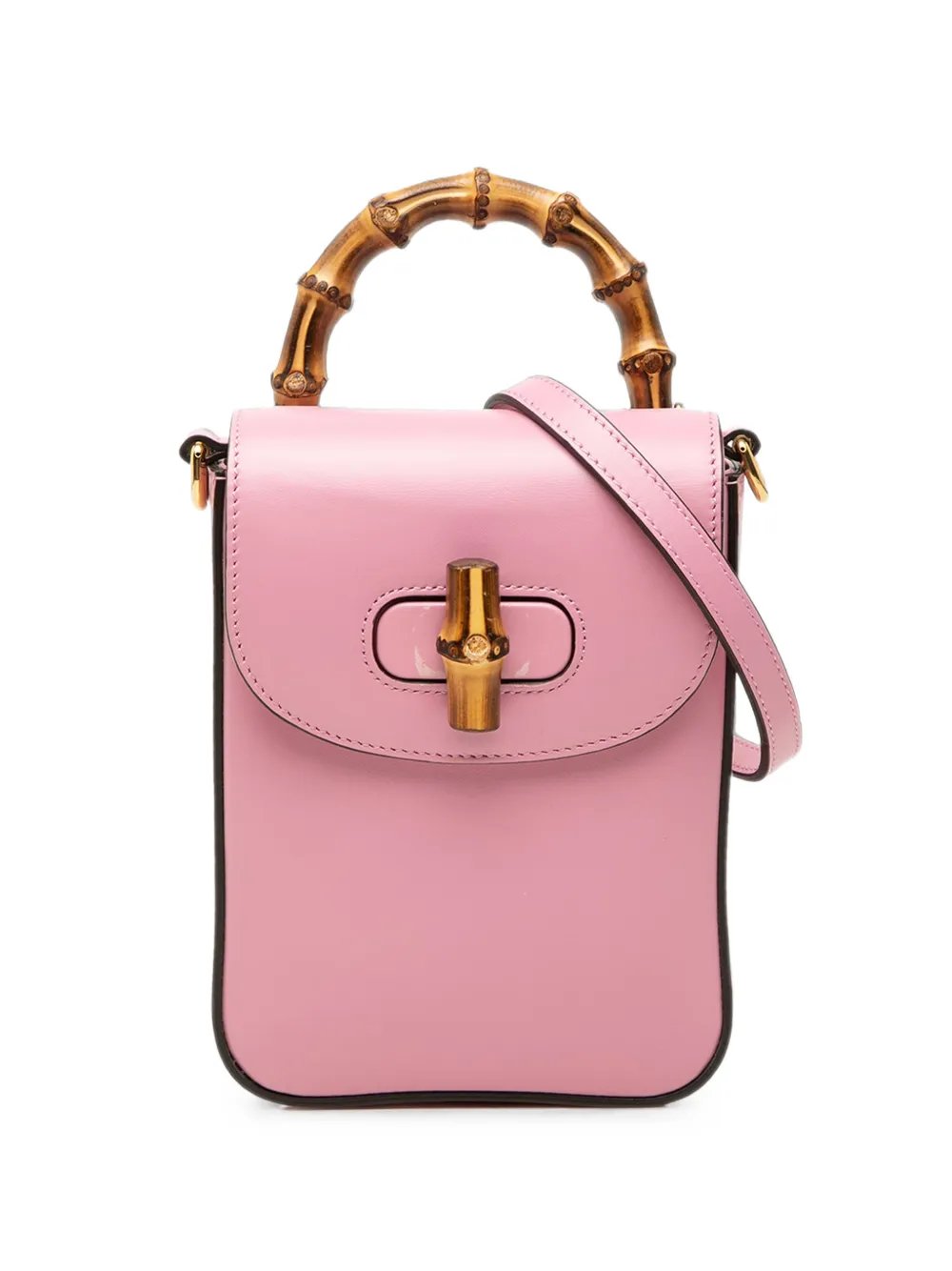 2016-2026 Mini Calfskin Bamboo Top Handle Bag satchel