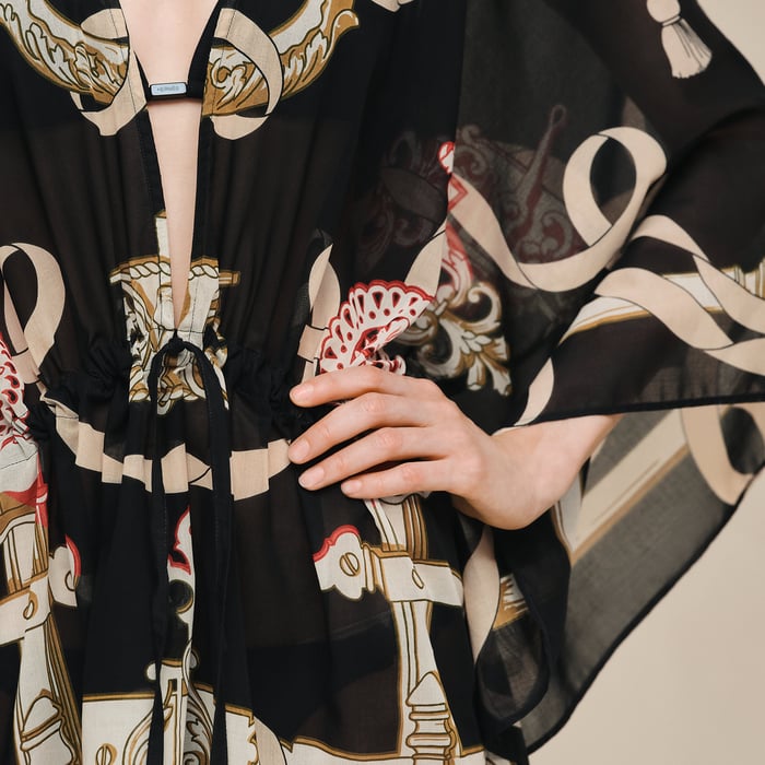 Noir "Ferronnerie Remix" Beach Caftan