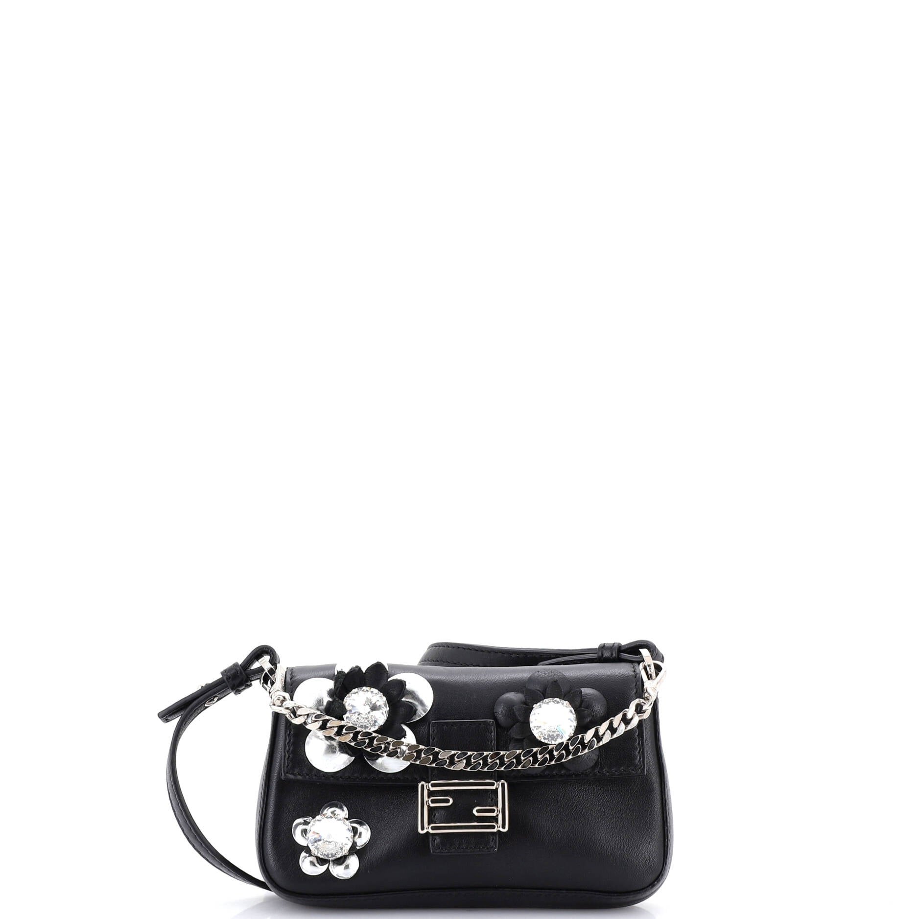 Baguette Bag Embellished Leather Micro