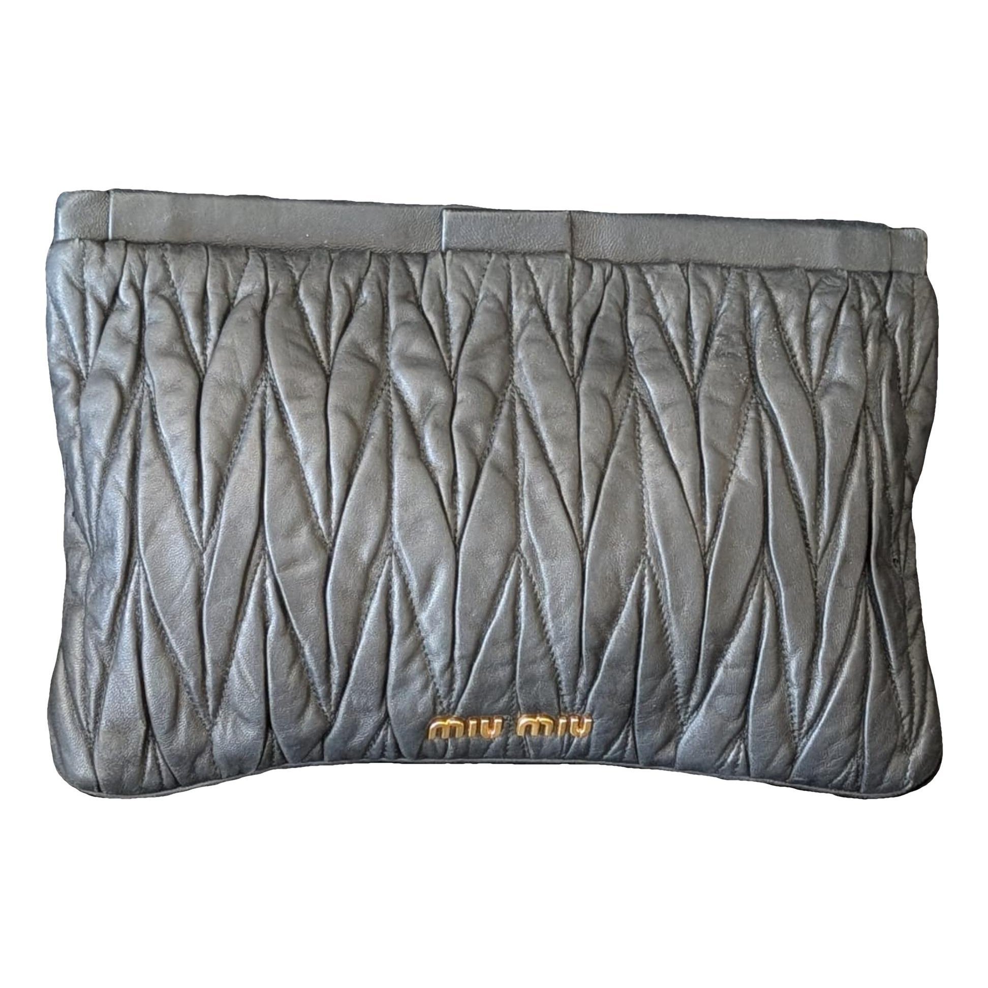 Leather clutch bag