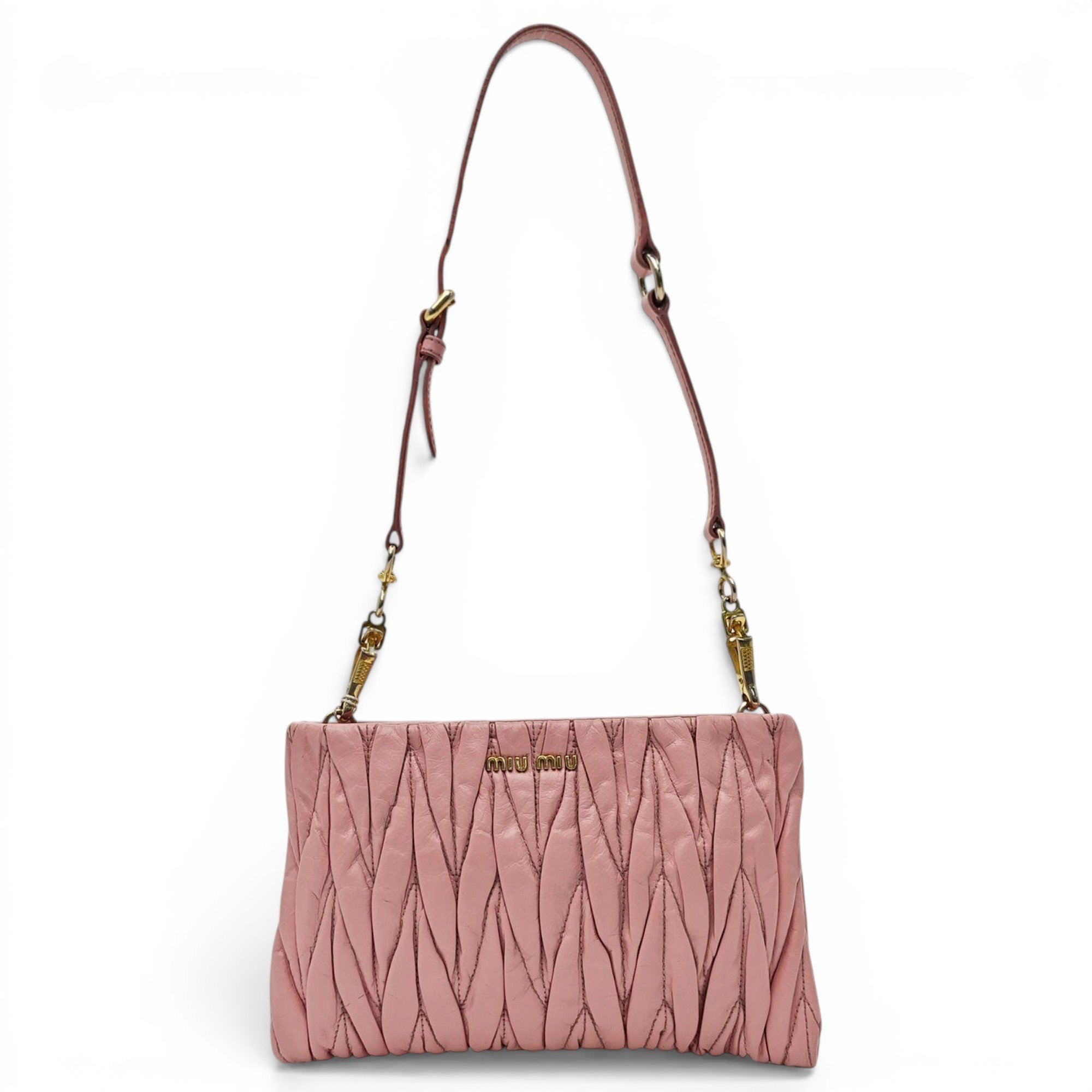 Miu Crystal leather handbag