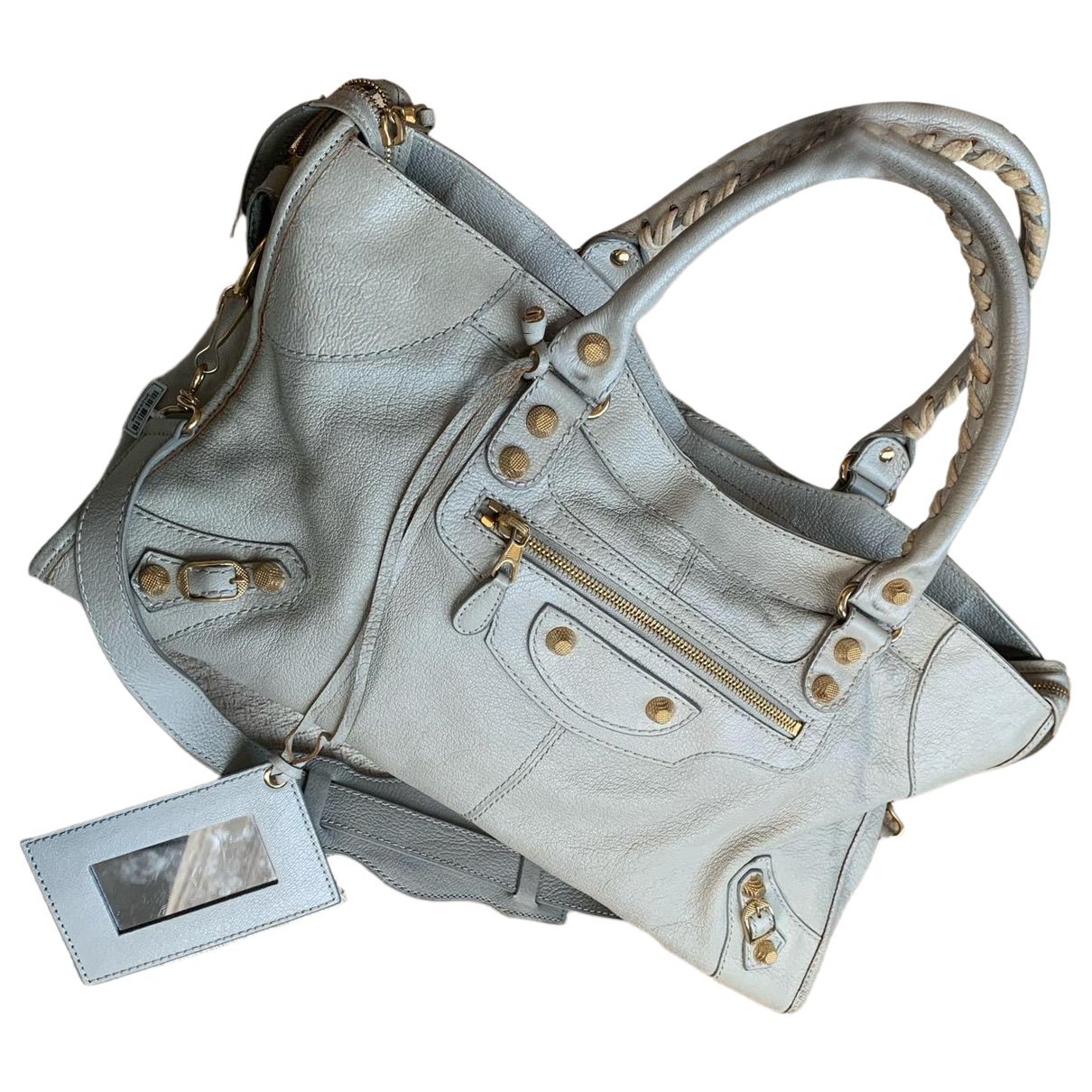 City leather handbag