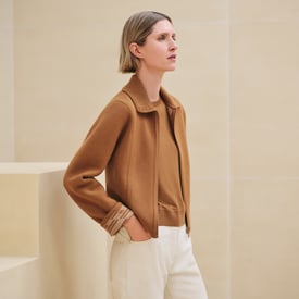 "H en Biais" reversible zipped Jacket