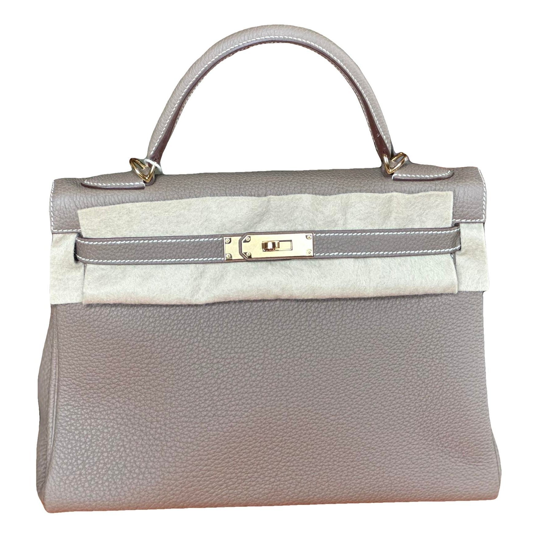 Hermes Kelly 32 Handbag Gold Togo Leather 2022