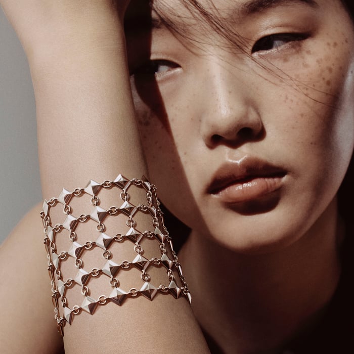 Sans Coloris Hermès Clou d'H Mesh Cuff Bracelet