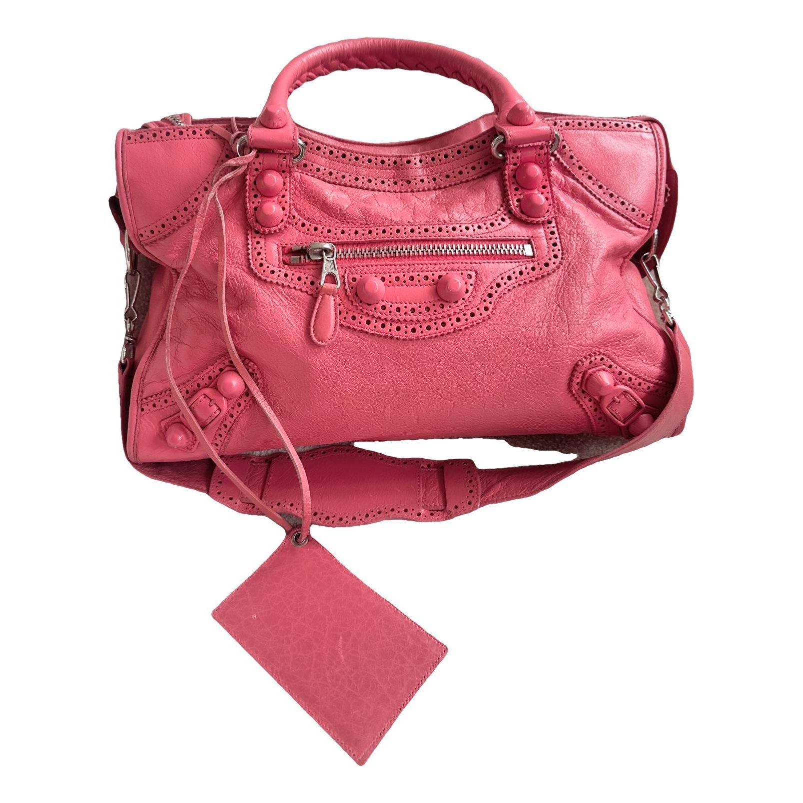 City leather handbag