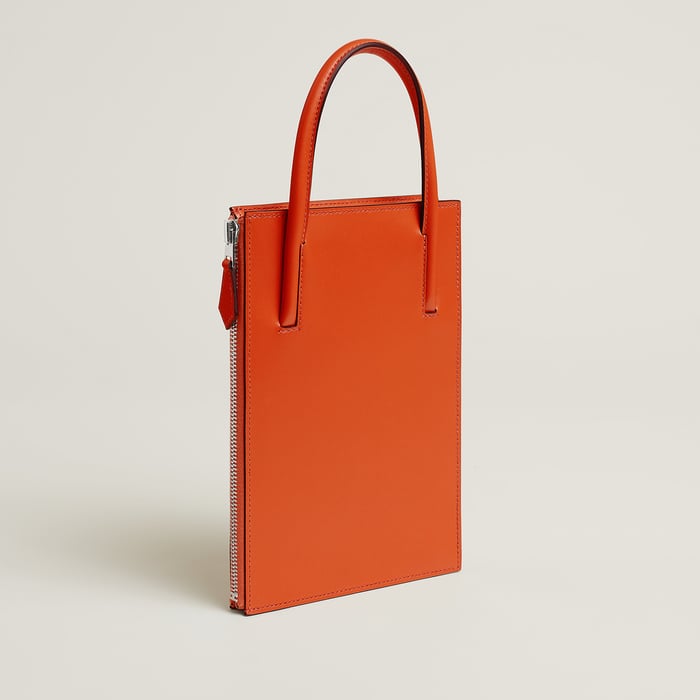 Orange Poppy Hermès Cadenas Clutch