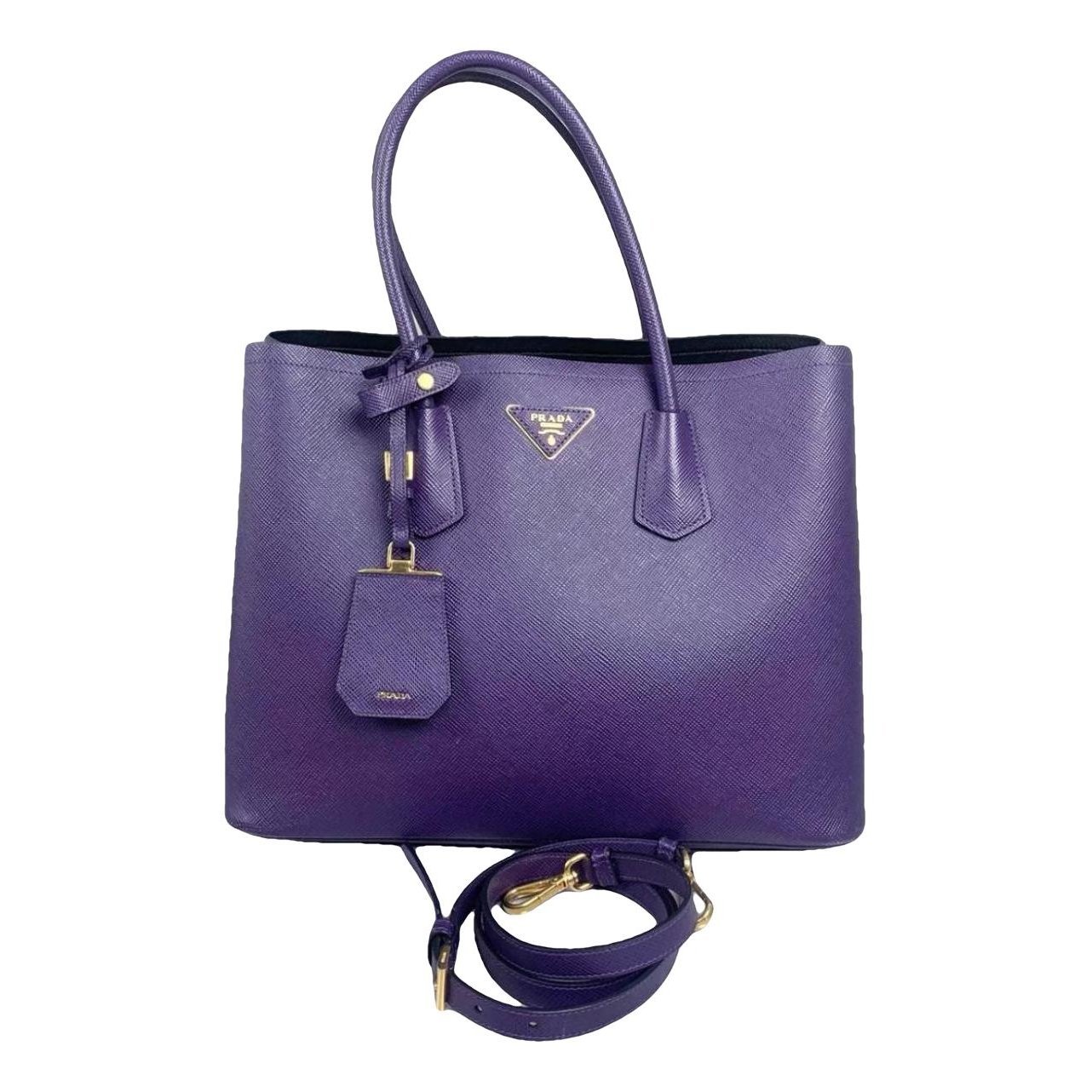 Double leather handbag
