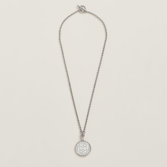 Orfèvre Blanc Platine Blanc Medaille Quadrige Necklace, Small Model