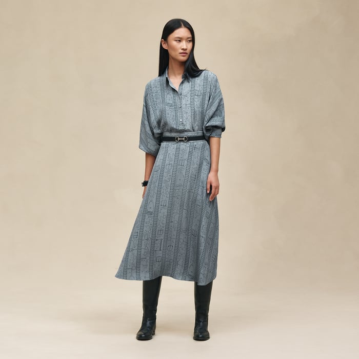 Bleu Adriatique "Cahier Du Colporteur" Straight Skirt