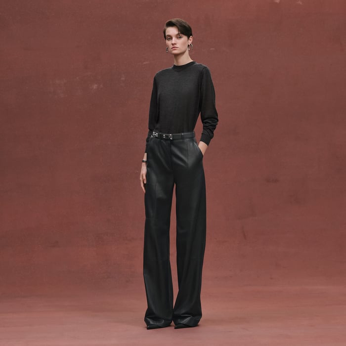 Gris Volcanique Cashmere Long-sleeve Sweater
