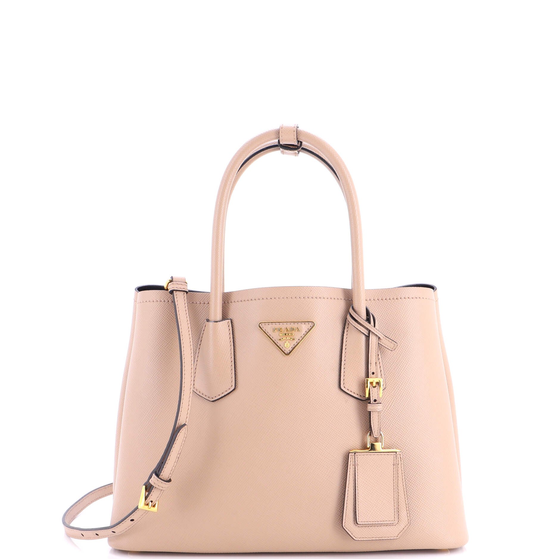 Prada Cuir Double Tote Saffiano Leather Small