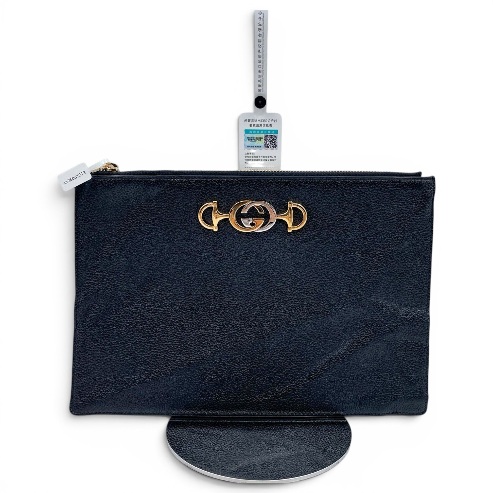 Zumi leather clutch bag
