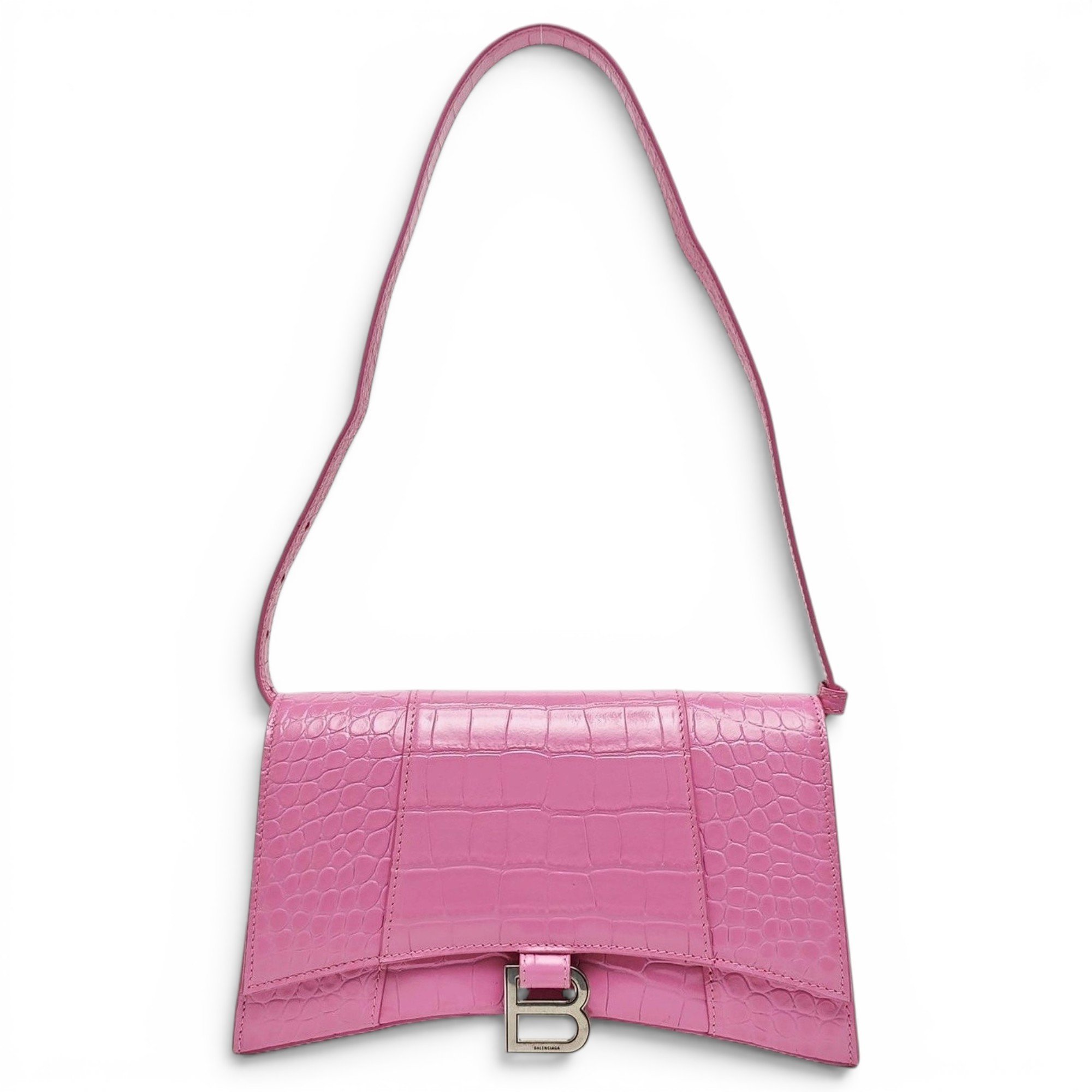 Hourglass leather handbag