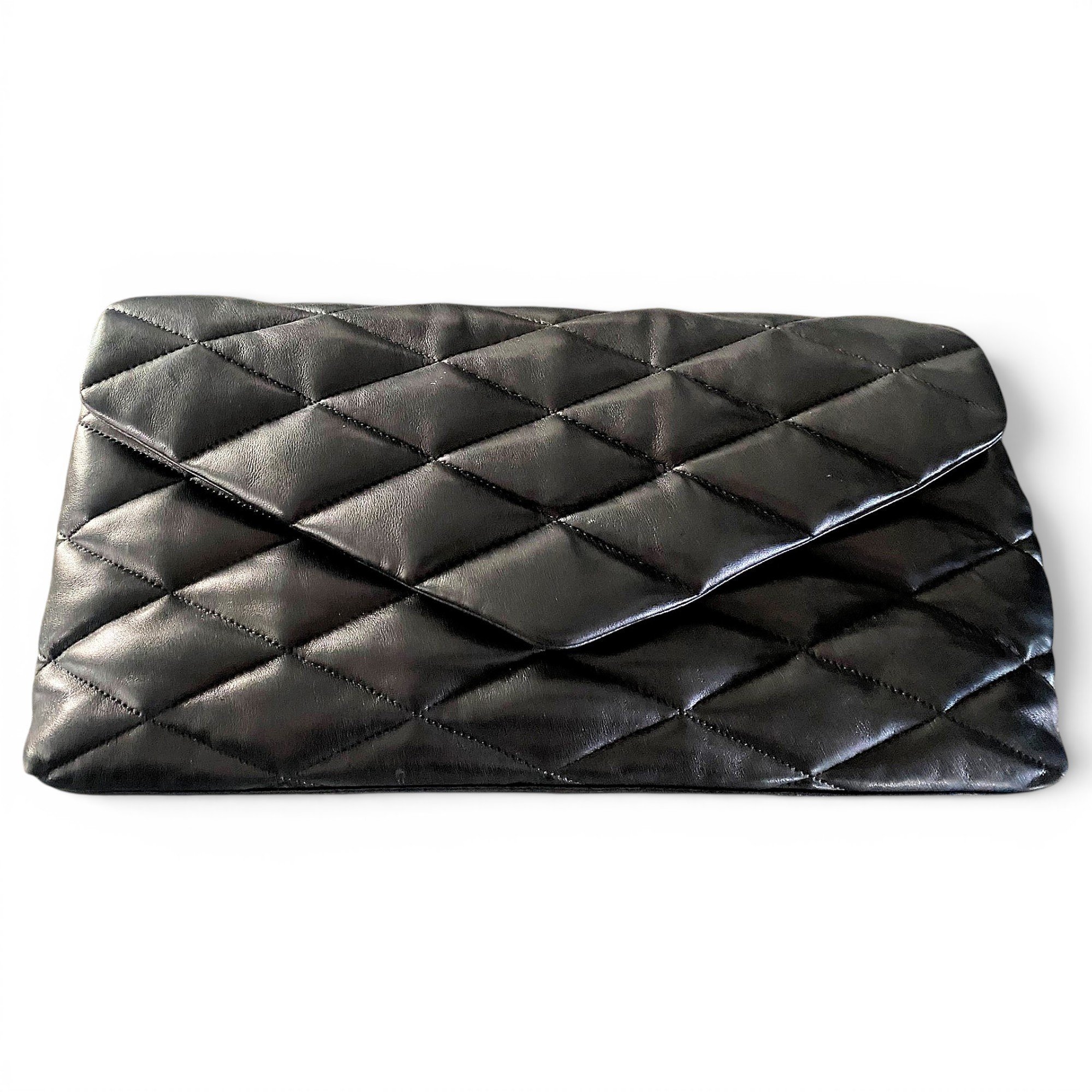 Leather clutch bag