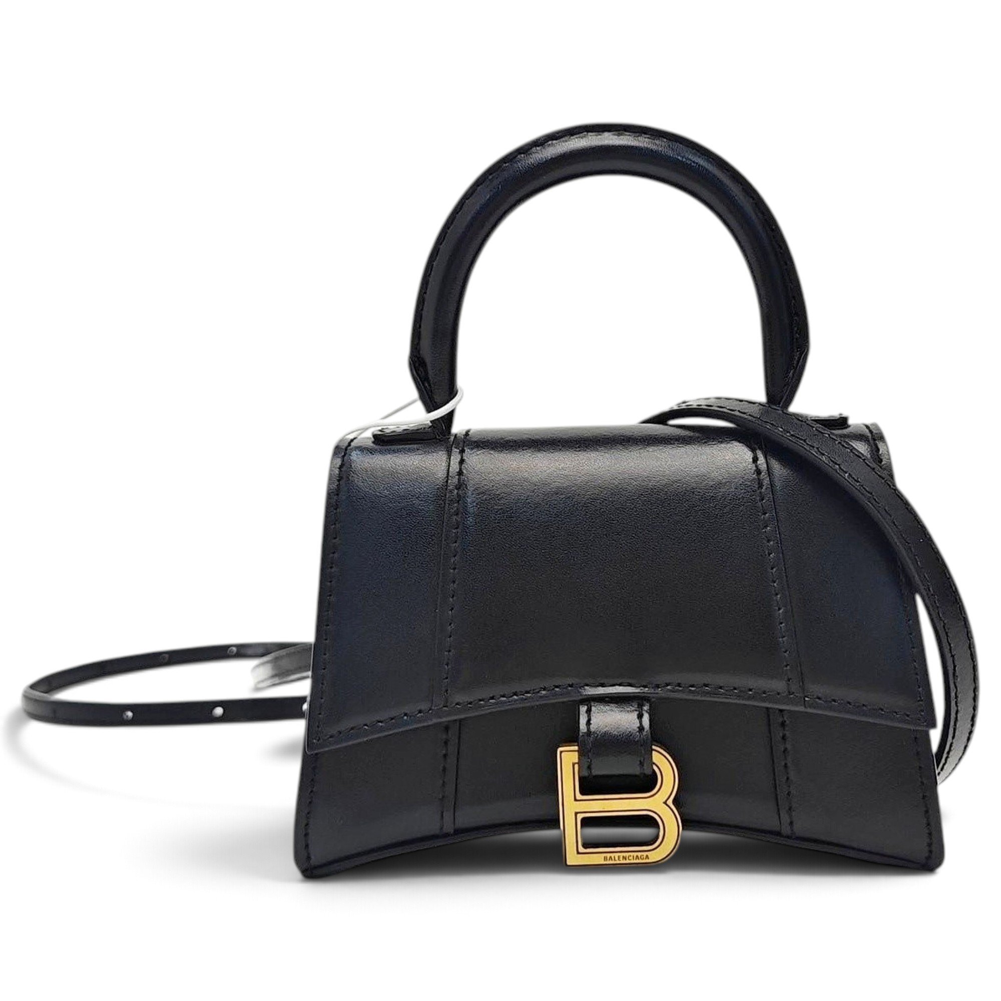 Hourglass leather handbag