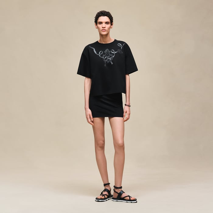 Noir Printed Boxy T-shirt