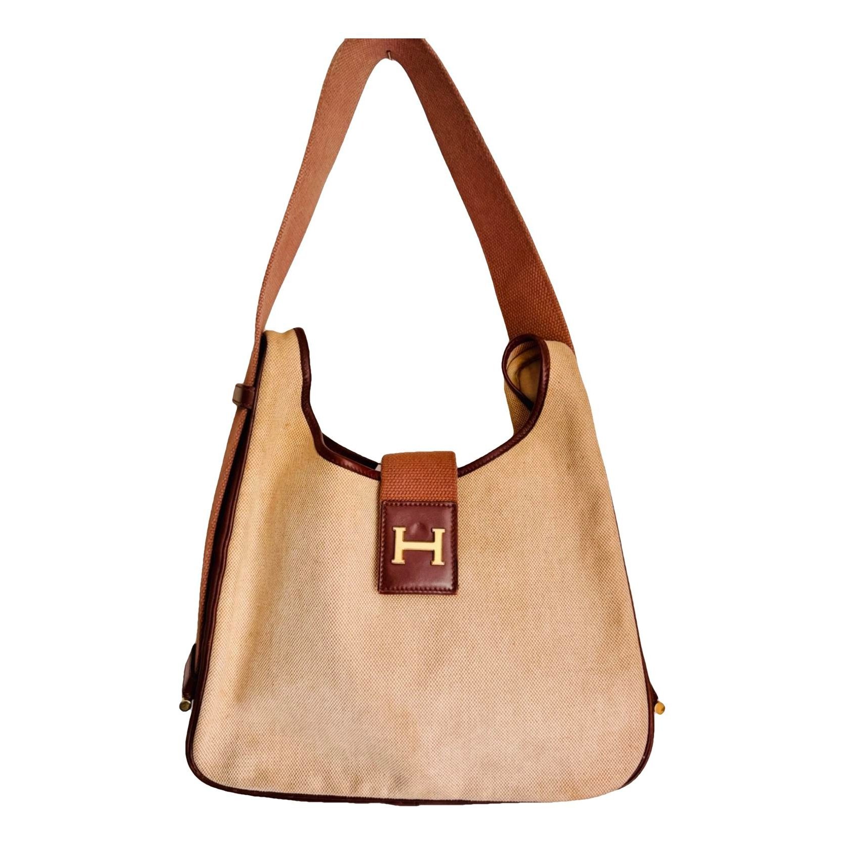 Hermes Tsako Handbag Toile H Canvas