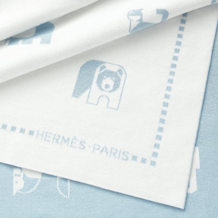 Bleu Dragée Animaux Blocks Blanket