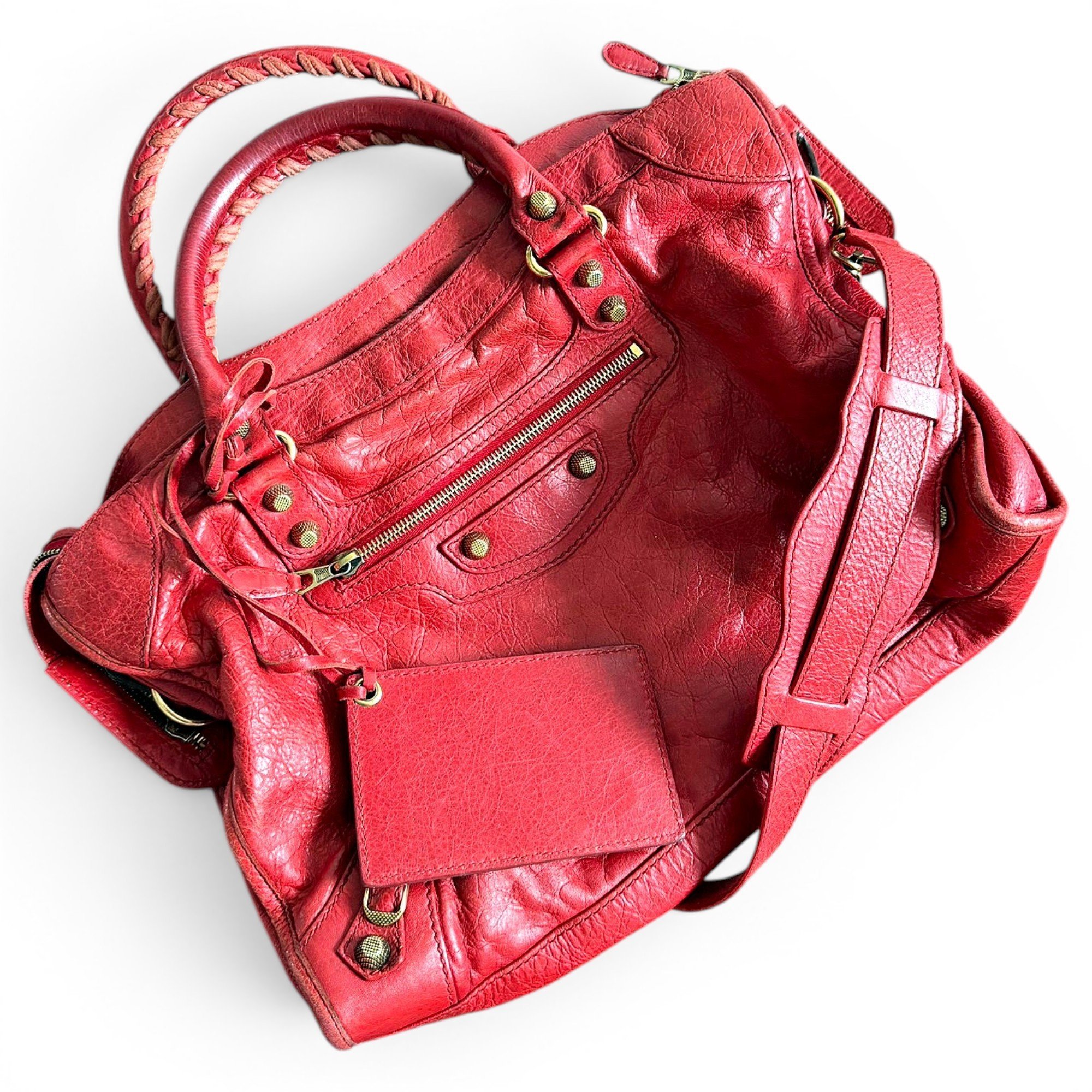 City leather handbag