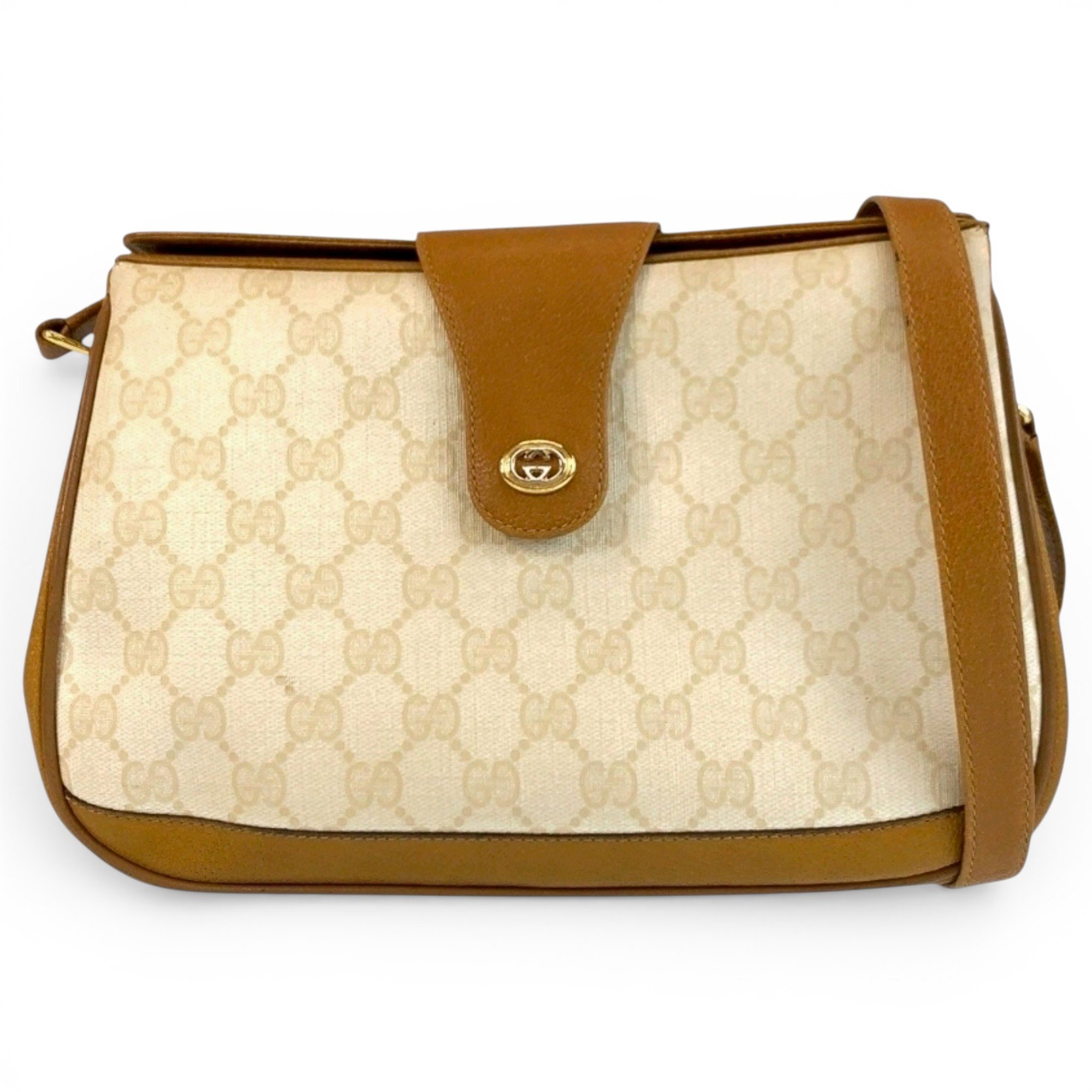 Interlocking leather crossbody bag
