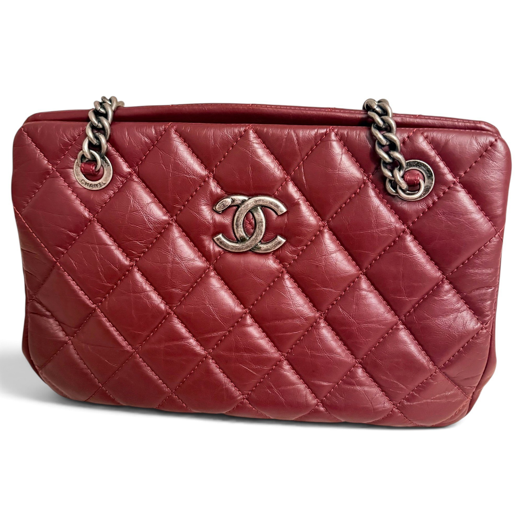 Trendy CC leather handbag