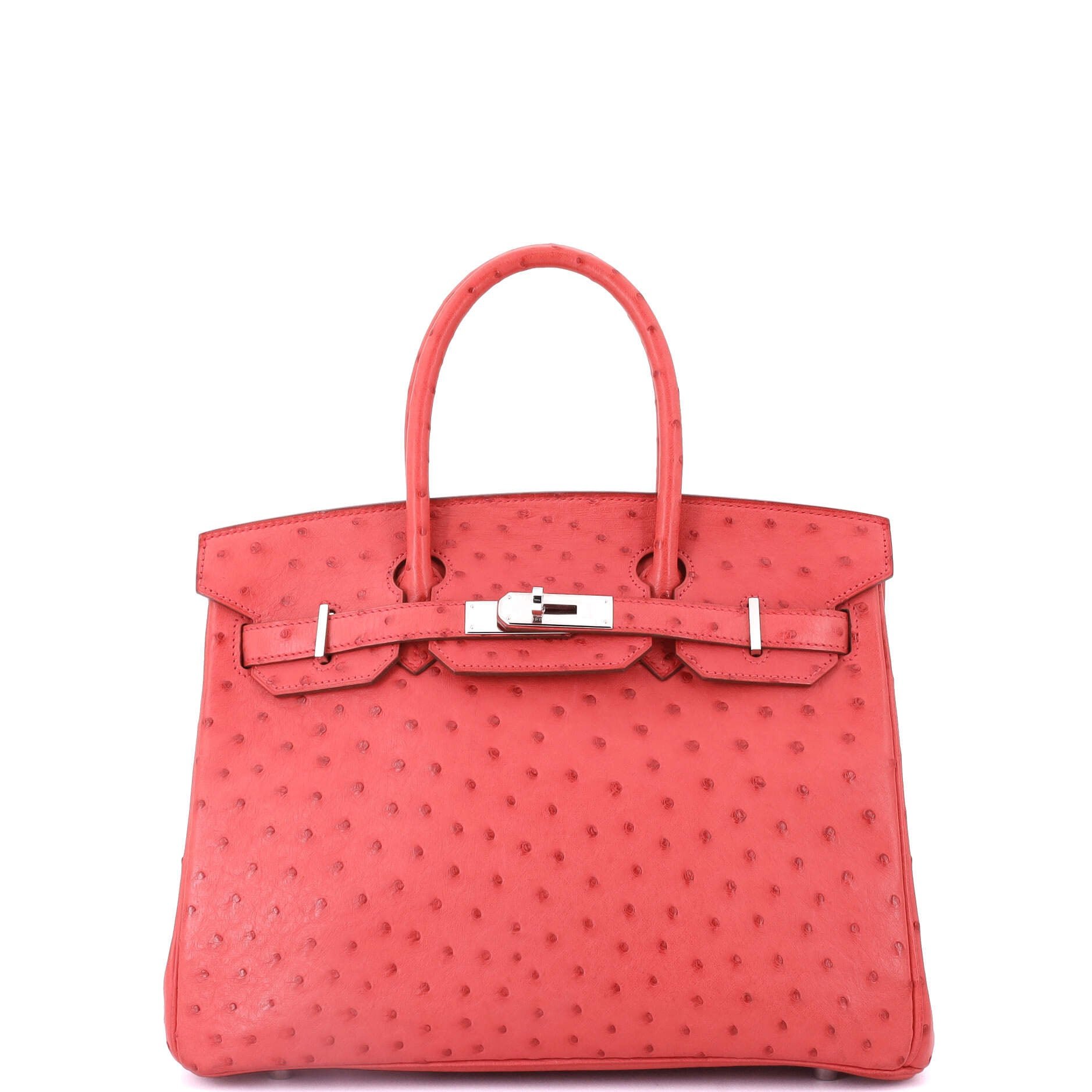Hermes Birkin Handbag Bougainvillier Ostrich with Palladium Hardware 30