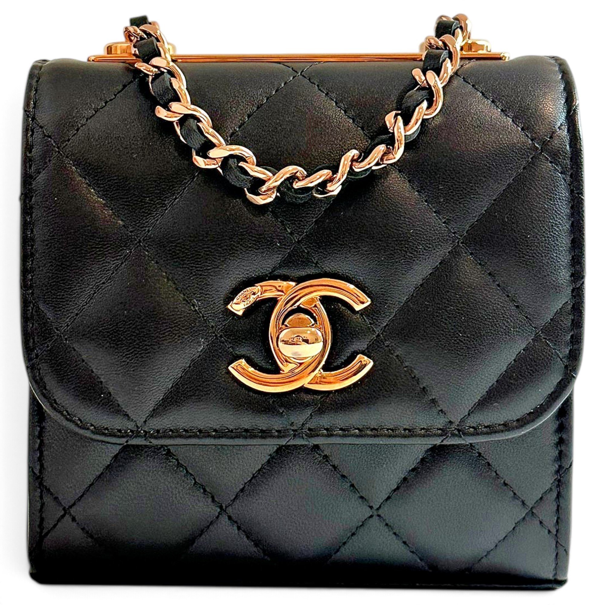 Trendy CC leather crossbody bag