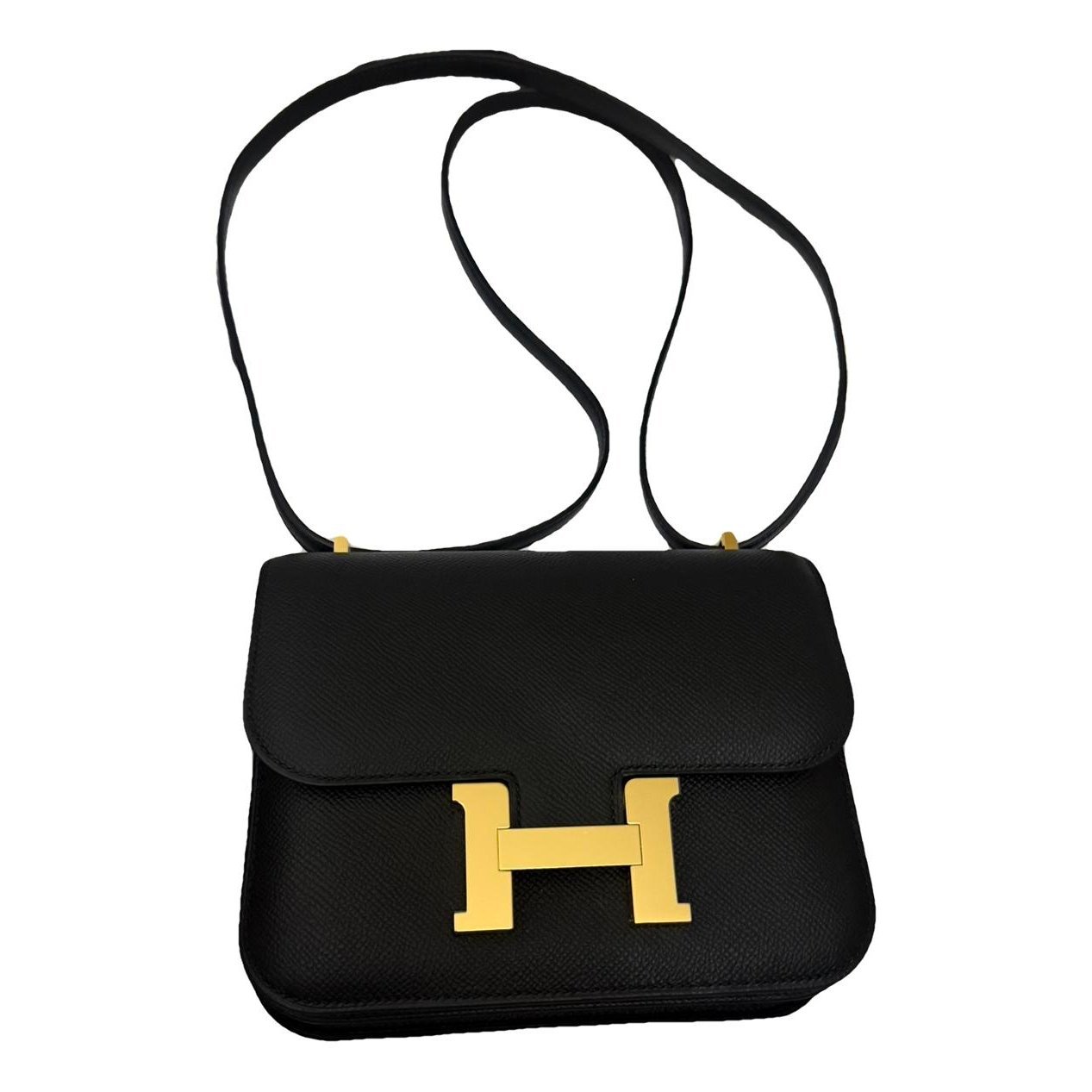 Hermes Constance Handbag Black Epsom Leather 2025